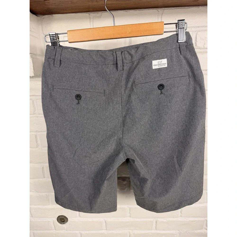 Vineyard Vines Performance Shorts Boys Size 16 Gray Flat Front Golf Stretch